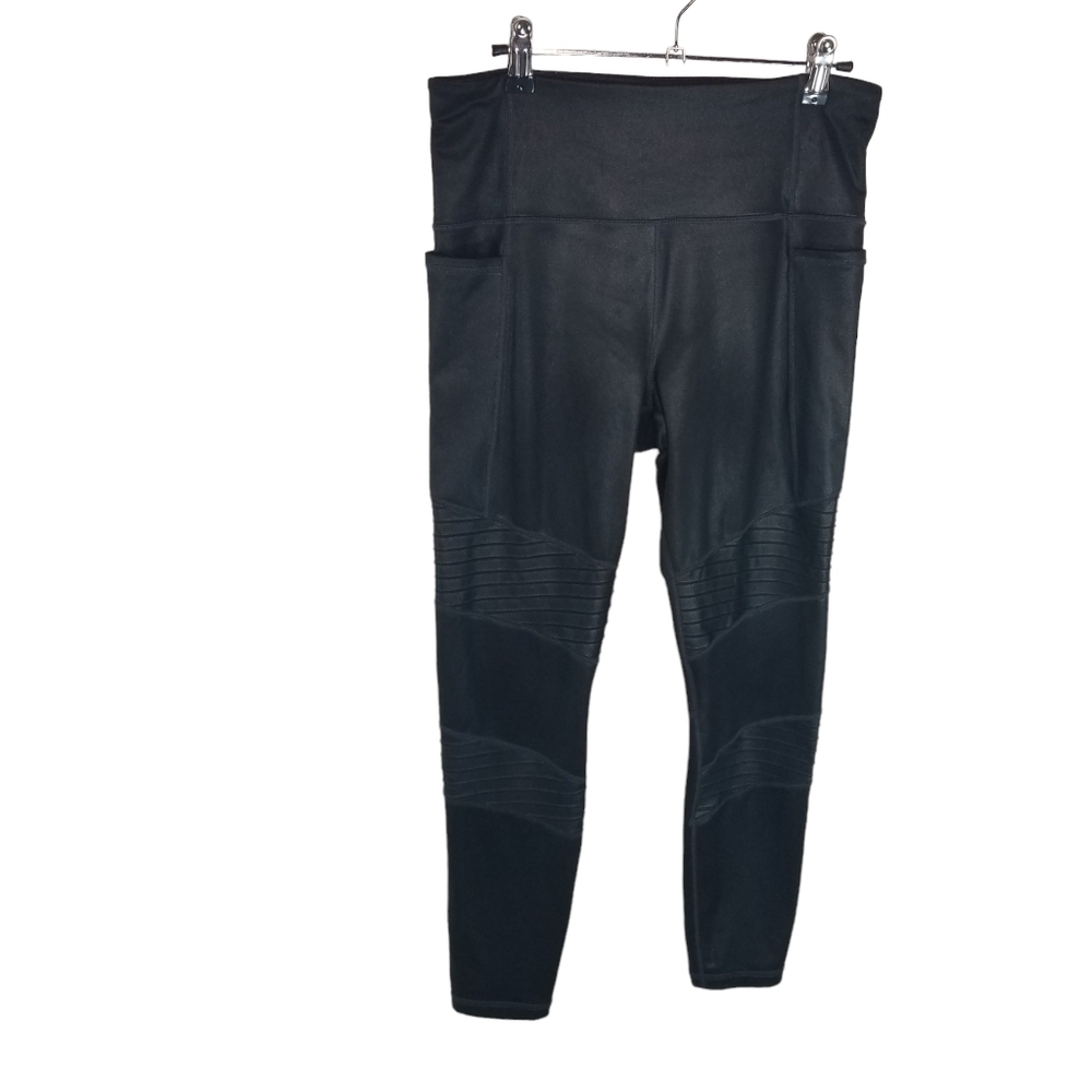 Athleta Inclination Moto tight black shimmer - Picture 4 of 11